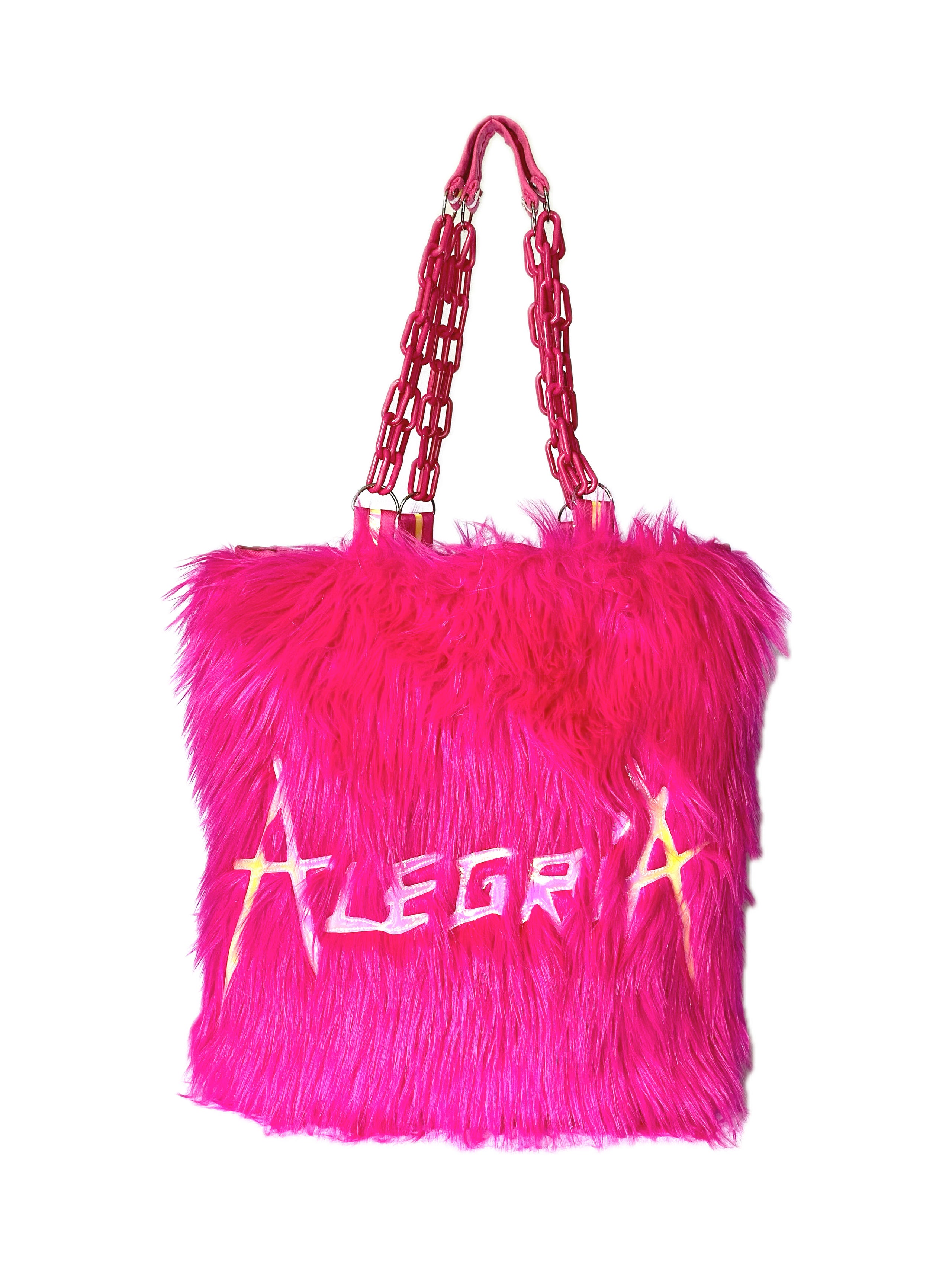 Alegria Faux Fur Tote Bag Pink