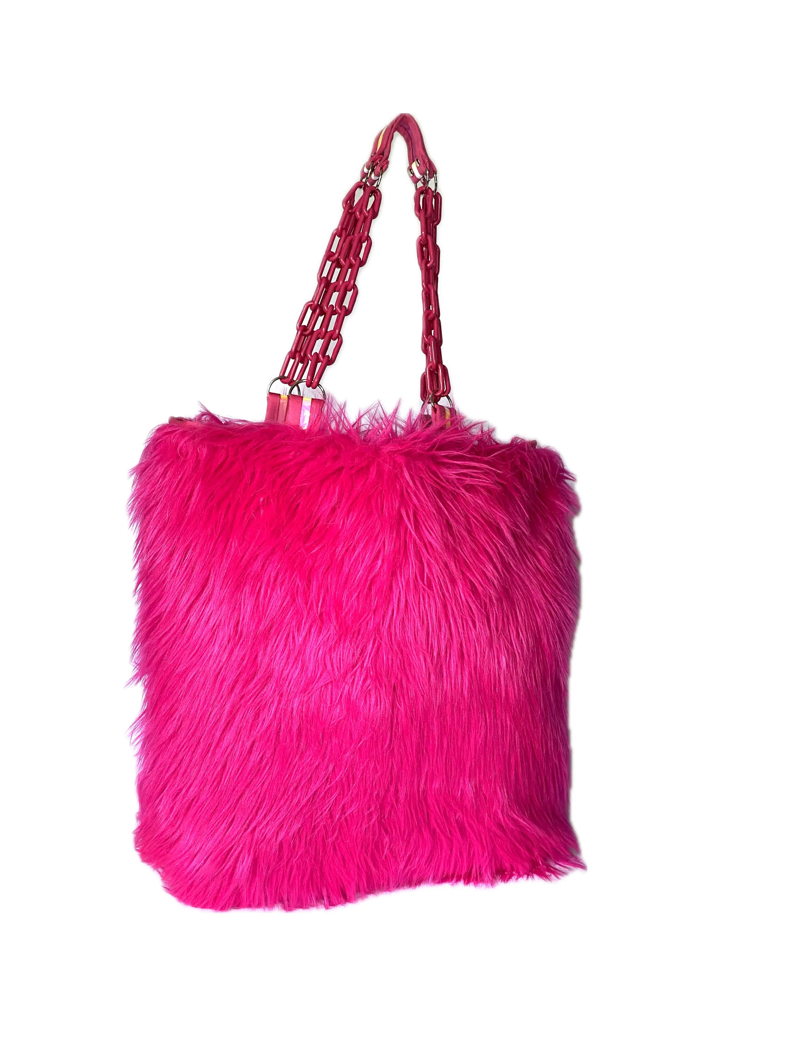 Pink fur purse shop